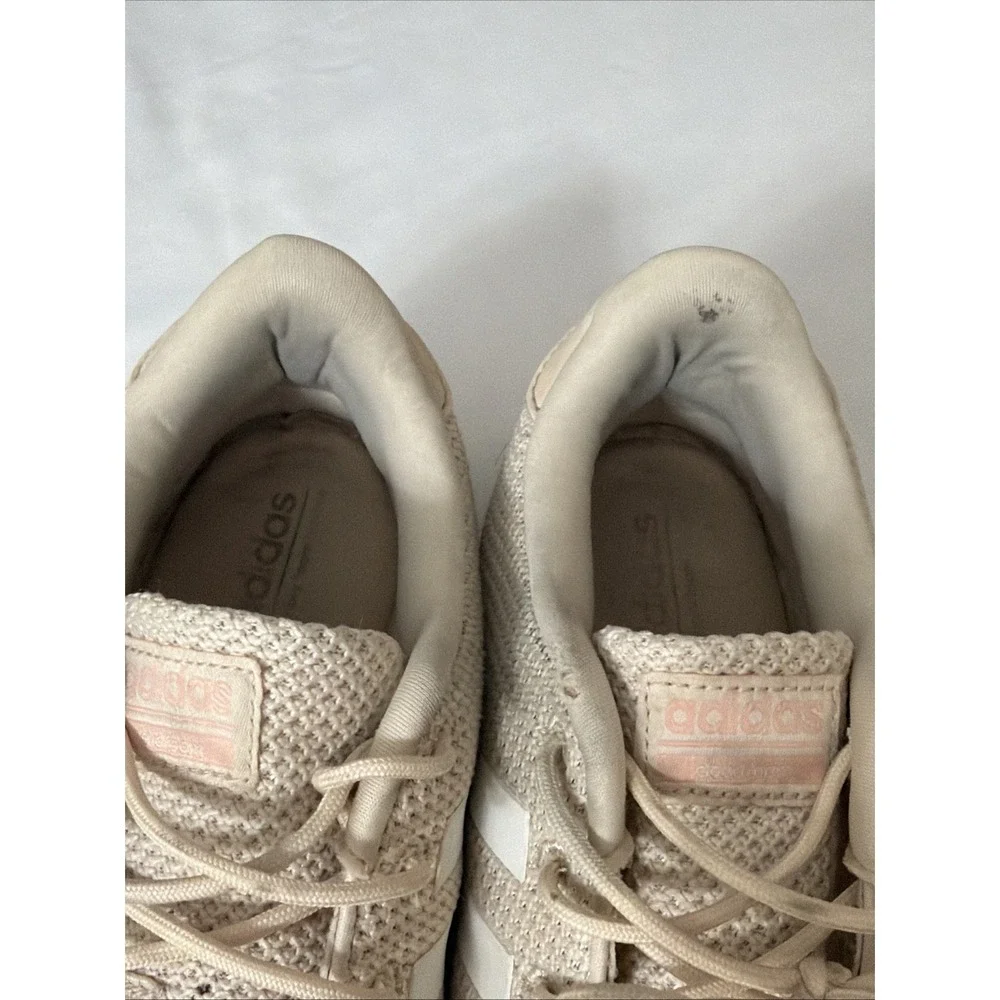 Adidas Womens EE8085 Ivory Cloudfoam QT Racer Sneakers 12 Running Shoes Gym Shoe
